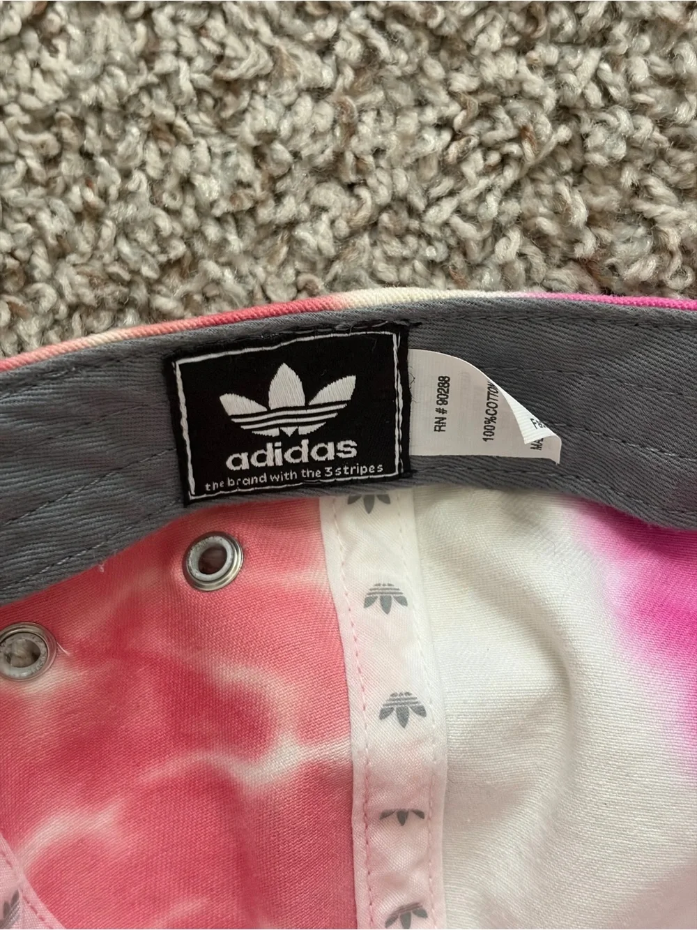 adidas Tie-Dye Pink White Peach Baseball Cap